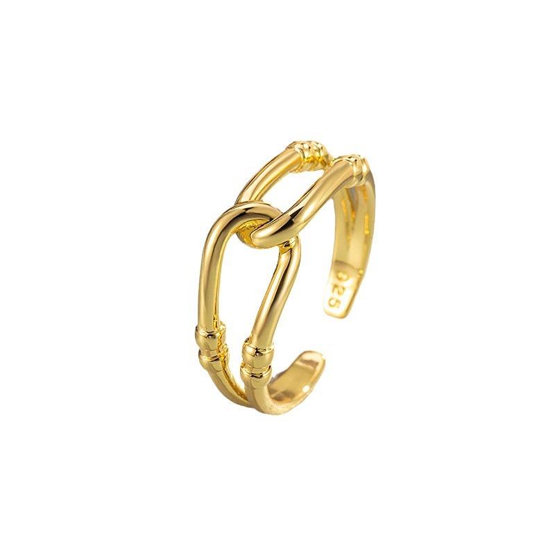 2024 Elegant Double Layer Knotted Open Ring - Women's Cold Style Cross Design