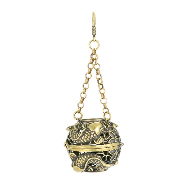 

Classical Brass Aromas Ball With Detailed Hollowout Hanging Antique Incenses Burners Sphere Fragrances Holder Censers