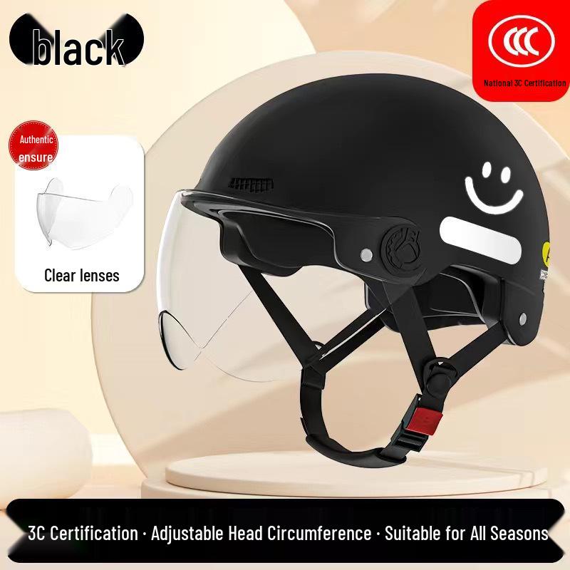 3C Certified Women's Electric Scooter Helmet, Breathable, Sun-Protection, All-Season Half Helmet for Motorcycle Riding.