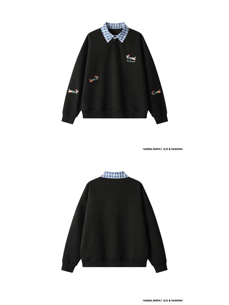 2025 Trendy Men's Loose-Fit Embroidered Long-Sleeve Hoodie, Plus Size, Autumn Winter Collection.
