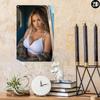 Arte de Pared de Metal Retro Pintura Elegante de Mujer Lencería Blanca 8x12 Pulgadas Señal de Decoración para el Hogar de Hierro para Dormitorio Sala de Estar Bar