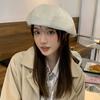Pu Leather Octagonal Beret British Retro Painter Hat Female Autumn and Winter Tide Versatile Model
