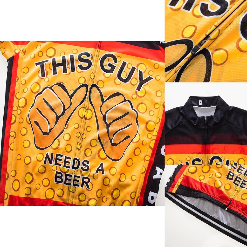Sleek And Modern Men's Cycling Jersey Black Yellow Suitable For All Occasions
