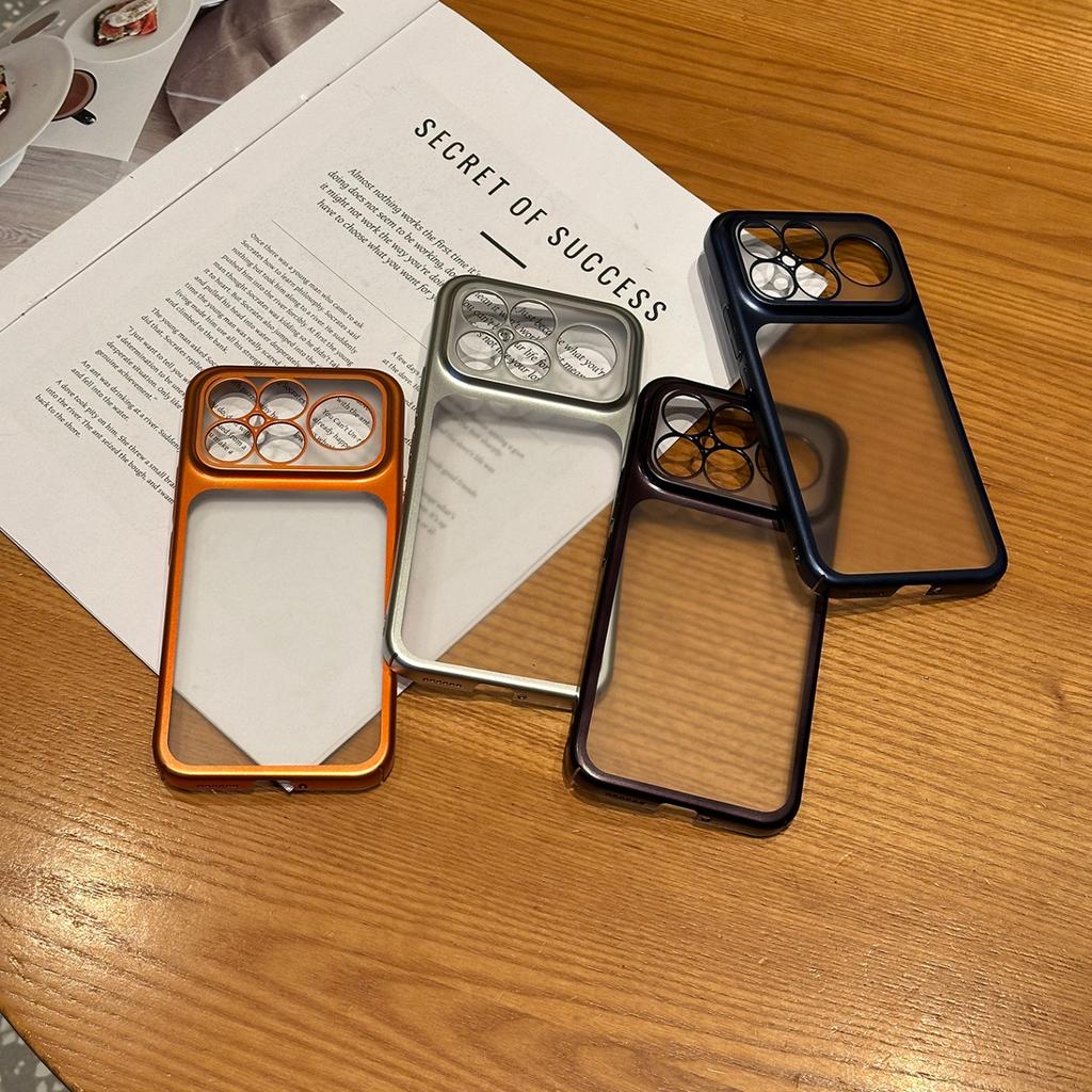 Custodia Rigida Trasparente con Bordo Lucido Placcato di Lusso per Xiaomi Poco F8Ultra F8Pro Copertura Posteriore Rigida Sottile Antiurto con Protezione Completa per Fotocamera