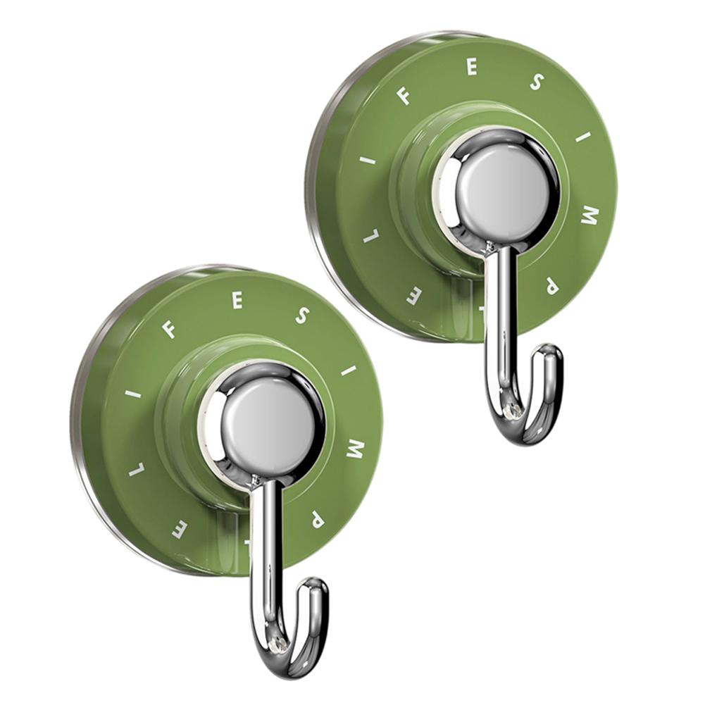 2Pcs Suction Cup Hooks Waterproof Rotary Adsorption Hook Kitchen Bathroom Wall Hanger Towel Clothes Storage Holder Organization