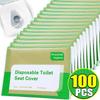 Disposable Toilet Seat Cover Portable Travel Camping Hotel Bathroom Toilet Mat Pads Degradable Soluble Water Toilet Covers Paper