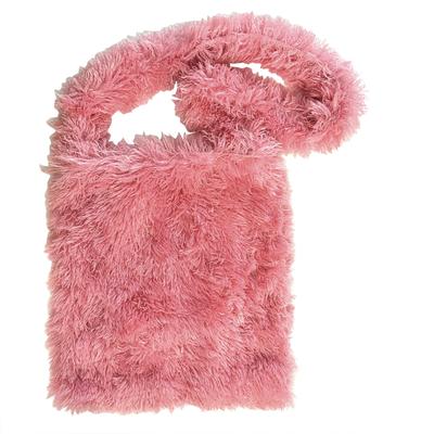 1341 Fluffy Eco Fur Faux Fur A4 Vertical Tote Bag LT A4 Moke Shoulder A [Rootote] (04 Pink)