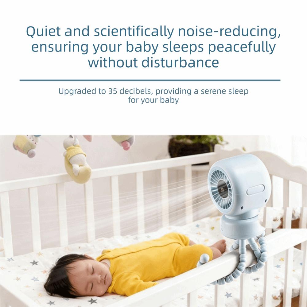12H Runtime Baby Stroller Fan 3600mAh Rechargeable Fan Intelligent Octopus Clip Fan Children Use