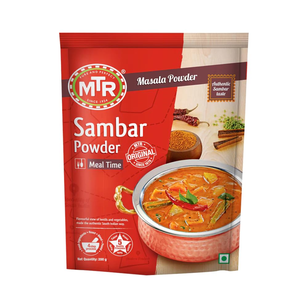 

MTR Sambar Powder Authentic South Indian Spice Blend For Idli Dosa Rice 200g Traditional Masala Mix For Home Cooking