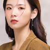 New 925 Silver Star Inlaid Zircon Earrings Ladies Temperament Long Tassel Earrings Simplicity Luxury Jewelry Silver Color Gifts