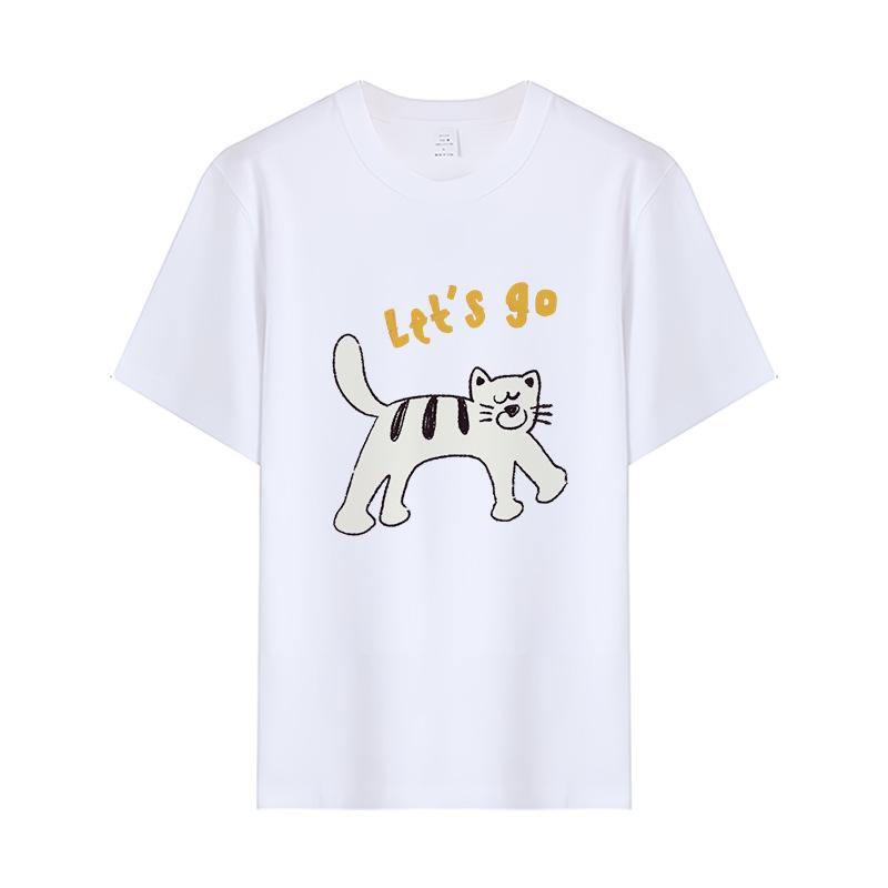 Konstnärlig design Tecknad tryck Bekväm Mångsidig T-shirt för Dam Vår och Sommar Ny Kortärmad Topp Trendig