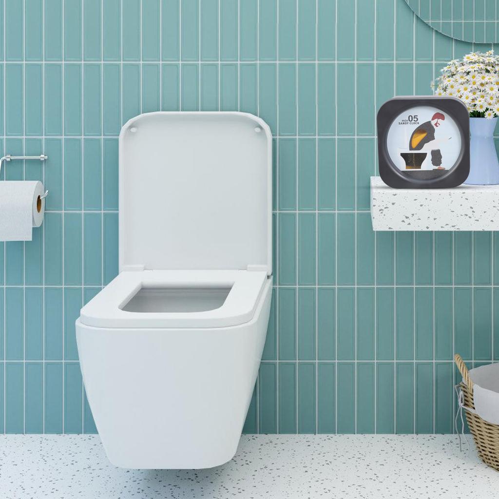 Sablier innovant en forme de toilettes de 5 minutes Décoration de salle de bain Rappel visuel Outil de gestion du temps Design créatif