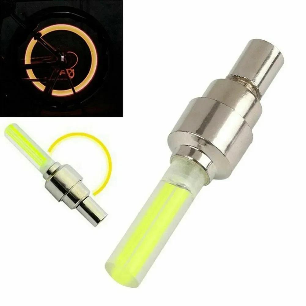 Car LED Light Wheel Valve Cap Bike Tyre Valves Stem Dust Cover Motorcycle Wheel Stem Lamp Replacement