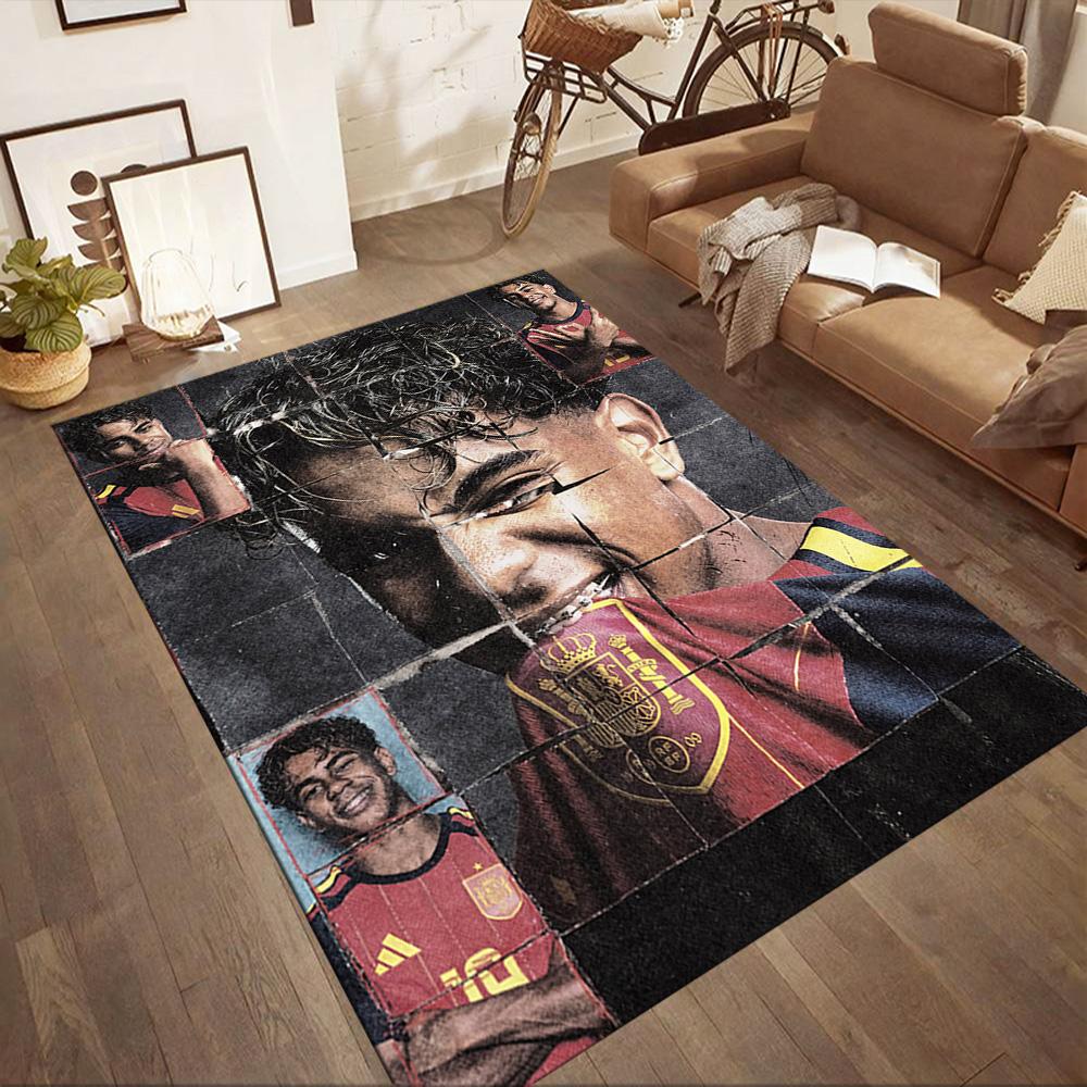 Lamine Yamal Square rugs are a great choice for living rooms, bedrooms, home décor, and as gifts.