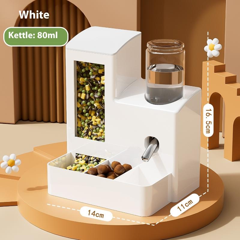 2-in-1 Automatic Hamster Automatic Feeder Water Dispenser Multi-functional Small Pets Drinking And Feeding Food Container