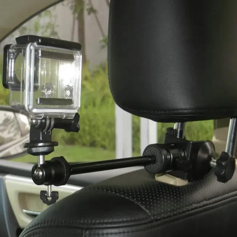 Stojanový držák na opěrku hlavy pro GoPro pro nahrávání závodního videa, Funguje se všemi verzemi akčních kamer GoPro