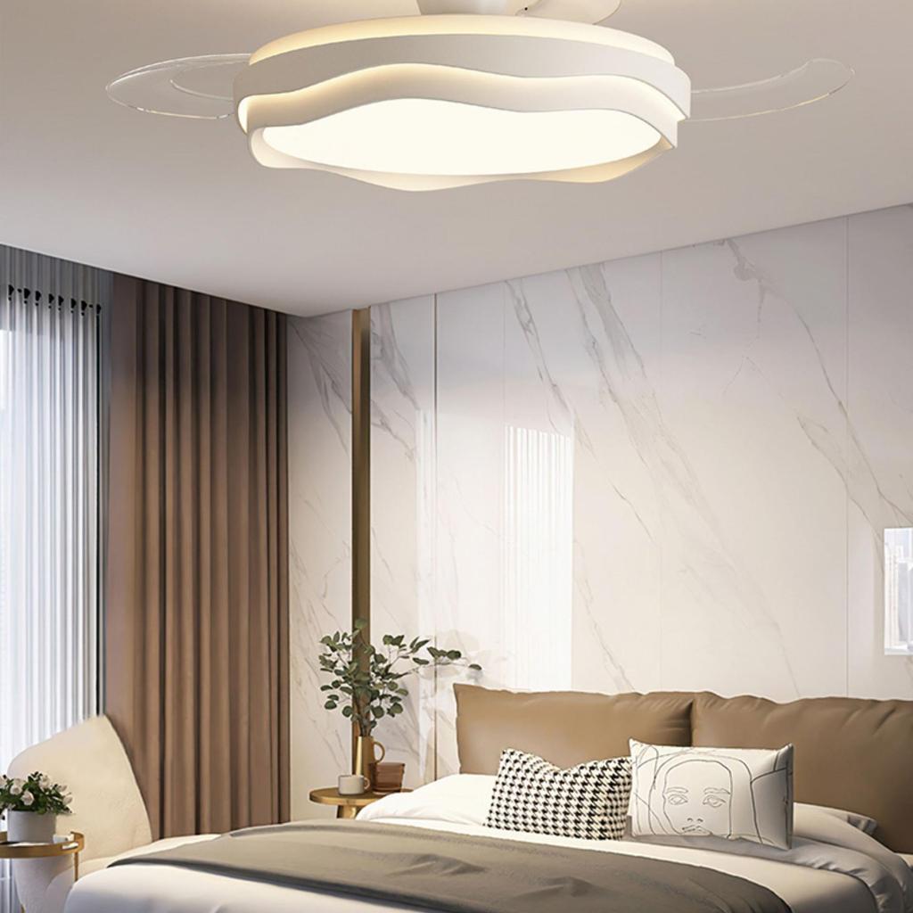 2025 Modern Silent Ceiling Fan with Integrated Light for Bedroom or Restaurant