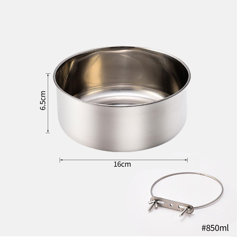 Stainless Steel Pet Food Bowl 10-20CM Ordinary Cage Hanging Dog Basin Feeder Large Capacity Fixed Metal Feeding Bowl
