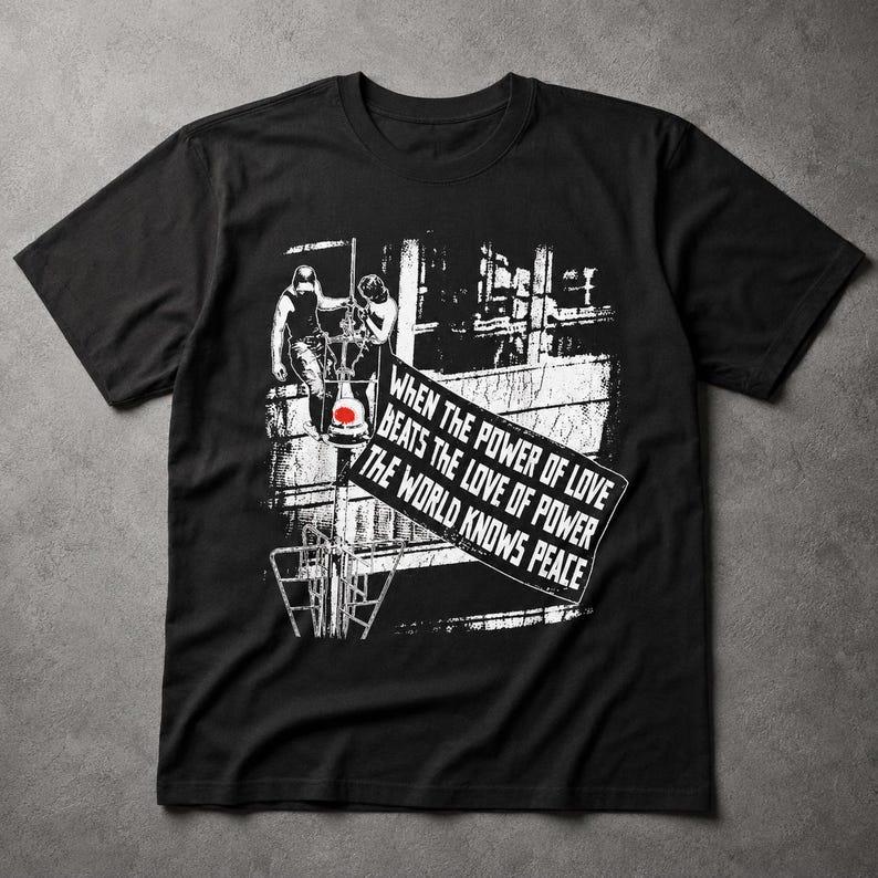 2026 Summer Hot Sale When the Power of Love Beats the Love of Power World Knows Peace Tee Empire State Proposal Tee Unisex Hip Hop Streetwear T-shirt