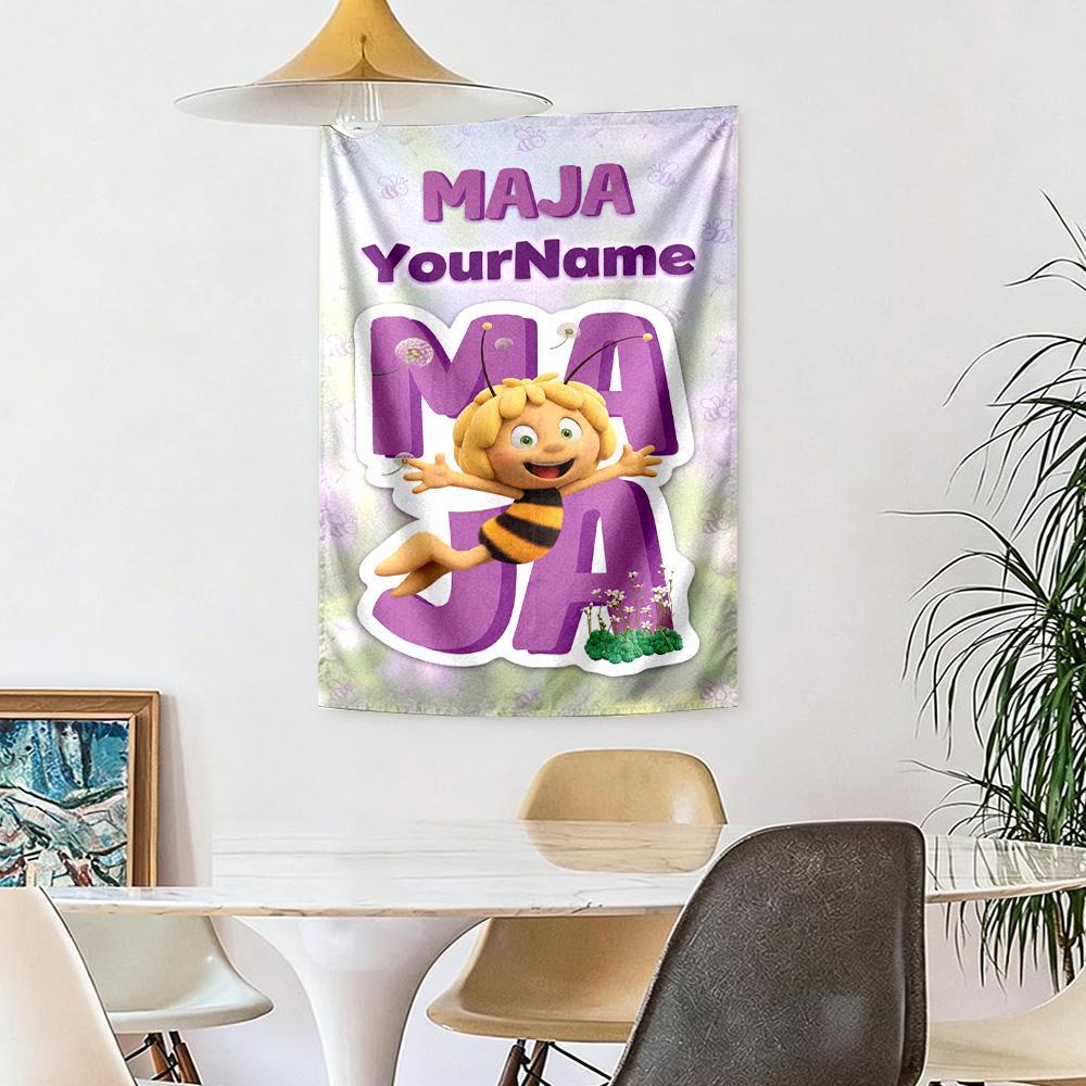 Biene Maja Custom Your Name Wall Decor Tapestry Art For Pet Memorial Birthdaywedding Party Backdrop Family Gift