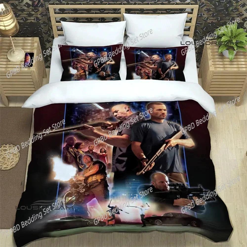 Fast & Furious 3D NEW Duvet Cover Pillowcase Bedding Set Adult Boy Girl Bedroom Decoration Children Single Double Large