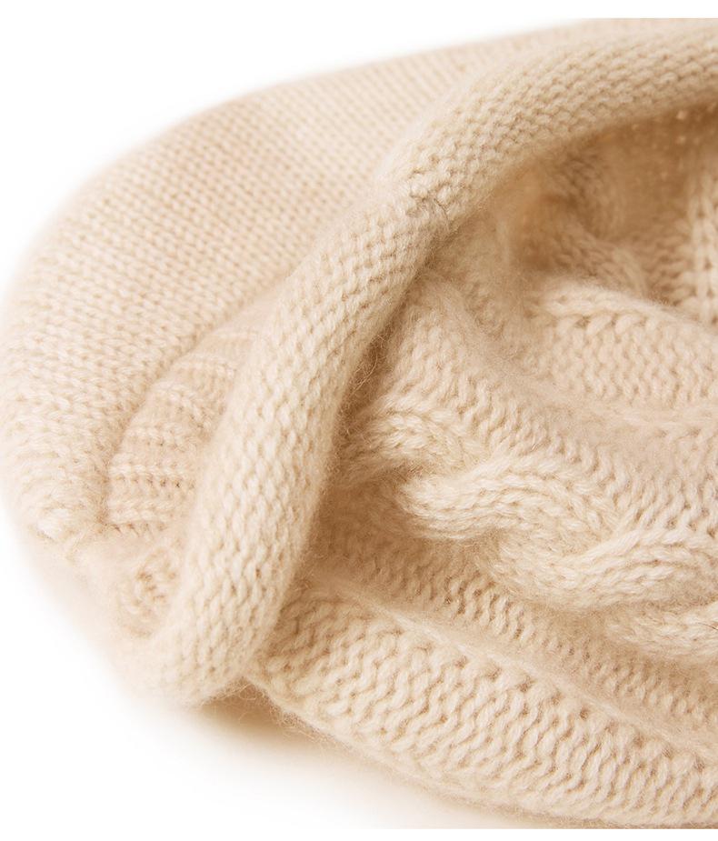 European and American 100% Pure Cashmere Knit Slouchy Hat - Warm & Versatile for Autumn and Winter