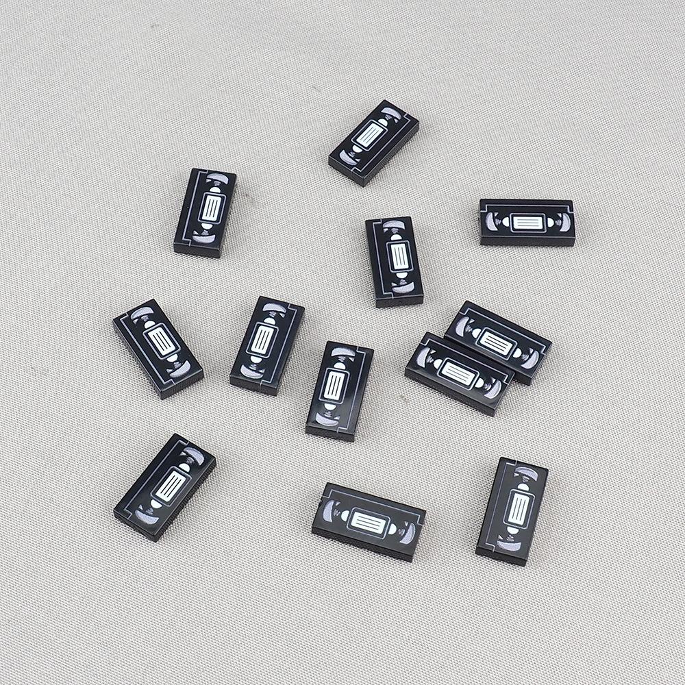 MOC 10PCS 3069 Printed Video VHS Panel Pattern Building Blocks 3069pb System Machine Instrument Board Bricks Particle Toy Gifts