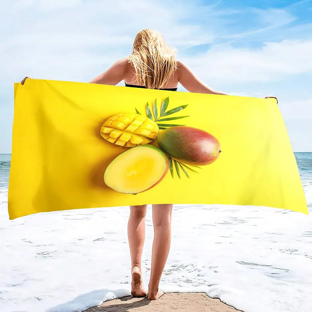 Mango Frucht Mikrofaser Sandfrei Schnelltrocknend Strandtuch,Leicht Übergröße Dünn Super Saugfähig Handtuch Pool Reisen Camping