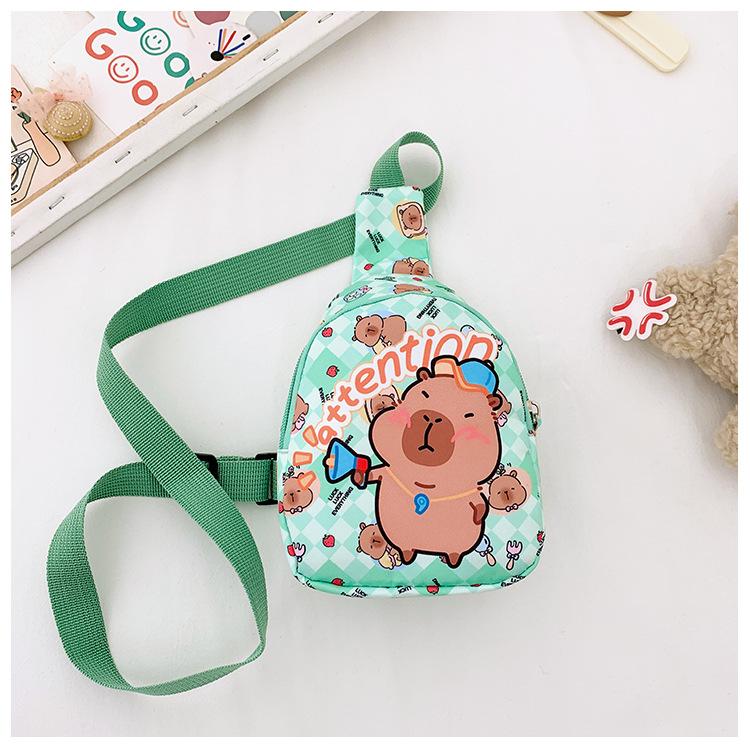 

Школьный рюкзак Детский милый мультяшный легкий мини-сумка для сменки для девочки Капибара новая модель зелёный