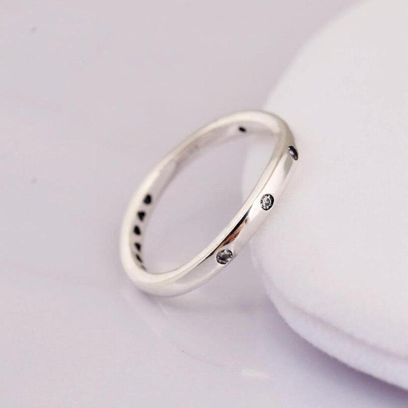 New 925 Sterling Silver Pan Ring Water Whirl With Crystal Ring For Women Wedding Party Gift Fashion Jewelry