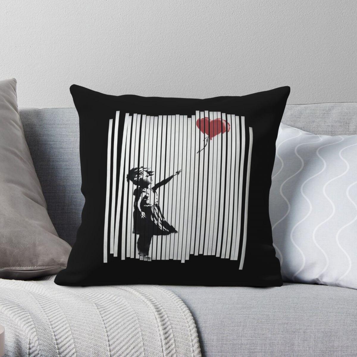 Green Harvest Unisex Banksy Shredded Balloon Girl Pillowcase Polyester Linen Velvet Pattern Zip Decorative Throw Pillow Case Car Cushion Case