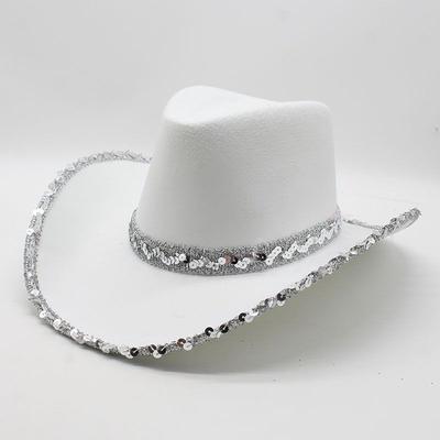 Sparkling Cowboy Hat Western Jazz Carnival Cowboy Hat Silver Edge Ball Dick Cowboy Hat