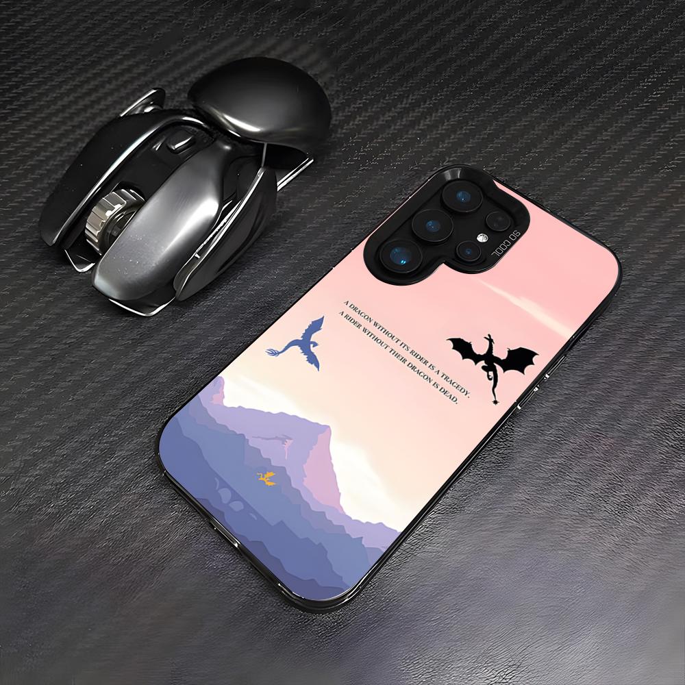 Custodia Telefono Drago Fourth Wing Per Samsung A25 A33 5G A54 A36 A35 A56 A52 A14 Colorata Antiurto