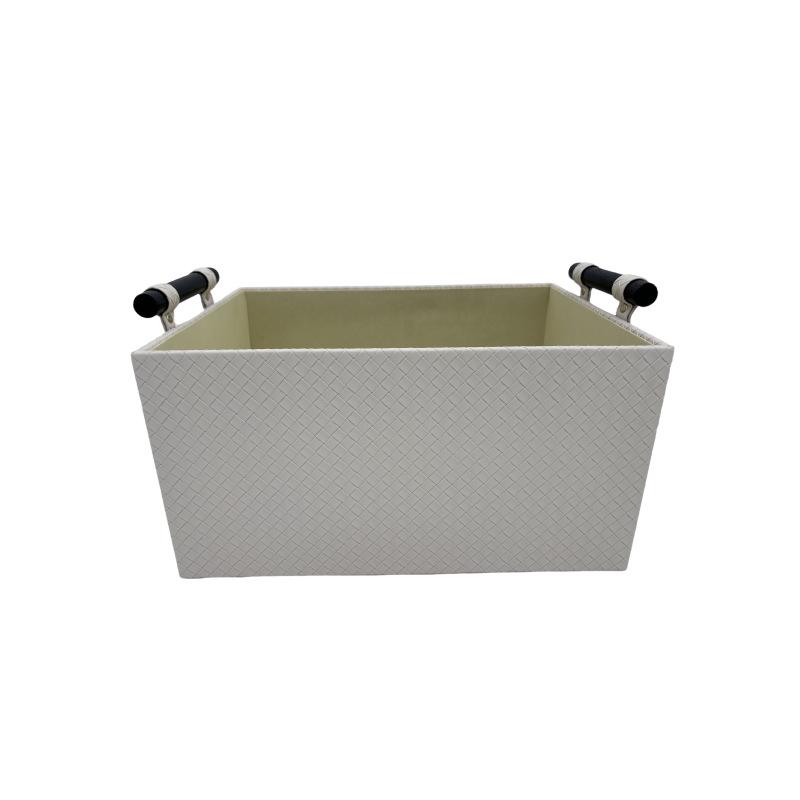 

Large Capacity Leather Storage Box for Display and Wardrobe Organization Small грязно-белый
