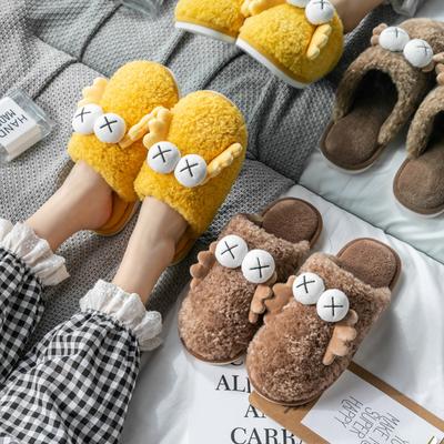 Men's and Women's New Cotton Slippers for Fall/winter Plush Home Warmth Cotton Slippers Indoor Couple Shoes Non-slip