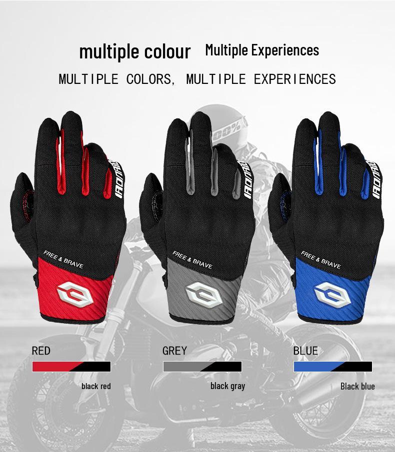 Sommerliche atmungsaktive Touchscreen-Motorrad-Vollfinger-Rennsporthandschuhe - Rutschfest und verschleißfest für Outdoor-Sportarten