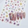 3D Nail Art Adhesive Sliders Stickers Daisy Florals Flowers Buds Letters Decals For Nails Decorations Manicures Tips Beauty