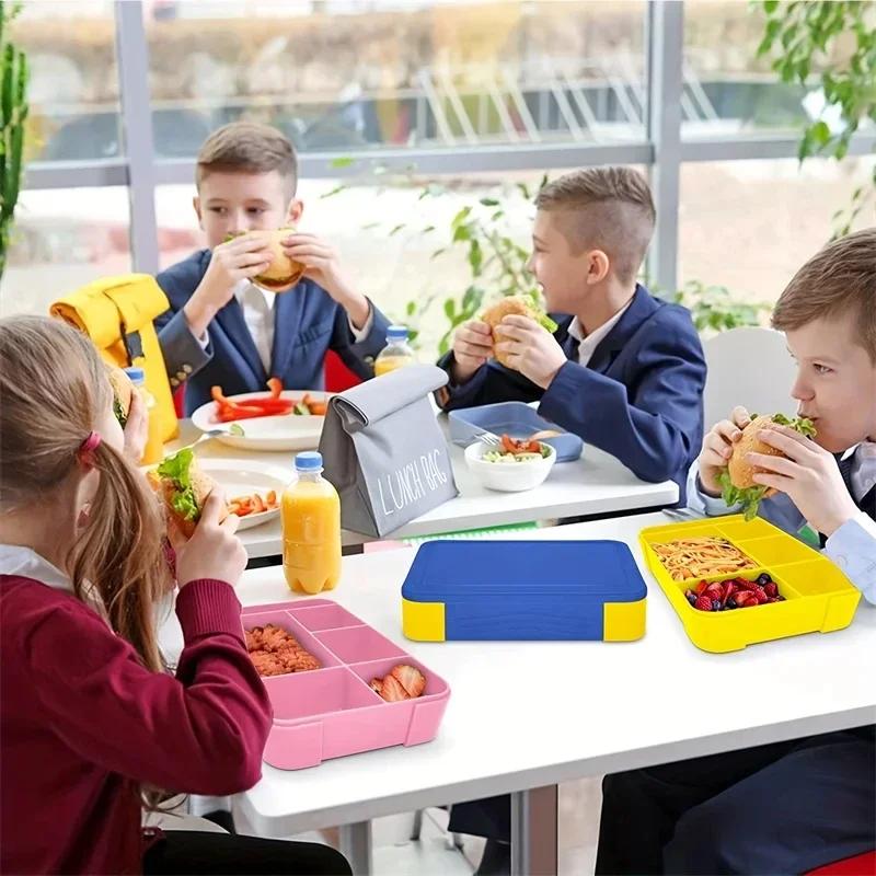 1330ML Mikrowellengeeignete Bento-Box mit 6 Fächern für Erwachsene Kinder Kleinkind Inklusive Geschirr Soße Lunchbehälter