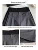 Women's Winter 2024 Black Woolen High-Waisted Wide-Leg Bootcut Shorts