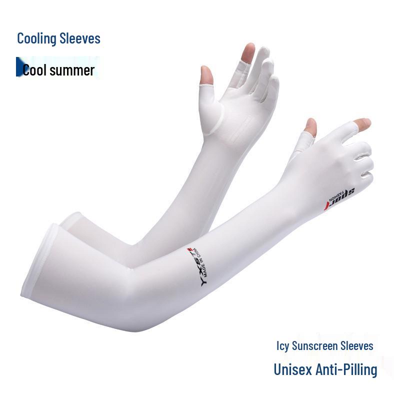 Ice Silk Sun Protection Arm Sleeves for Men & Women: Anti-Slip, Cooling Gloves for Summer Driving, Cycling, Fishing