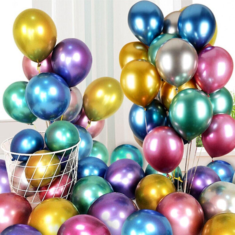 50PCS Thicker Material Thicker Balloons Metal Color Finish Party Balloons Baby Shower