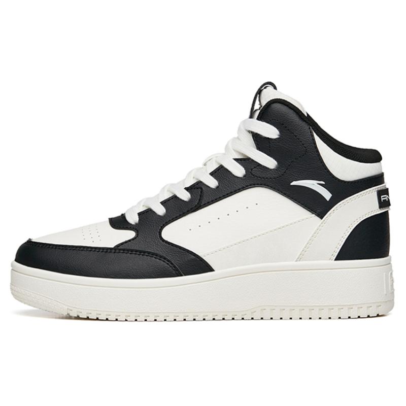 

Anta Slip-Resistant Cushioning Wear-Resistant High-Top Skateboard Shoes Women s Black White Sneakers 922238013-3 36