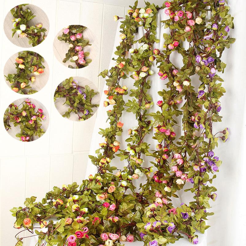 Flowers Artificial 42 Silk Rose Fake Flower Garland Vine Wedding Party Diy Decor