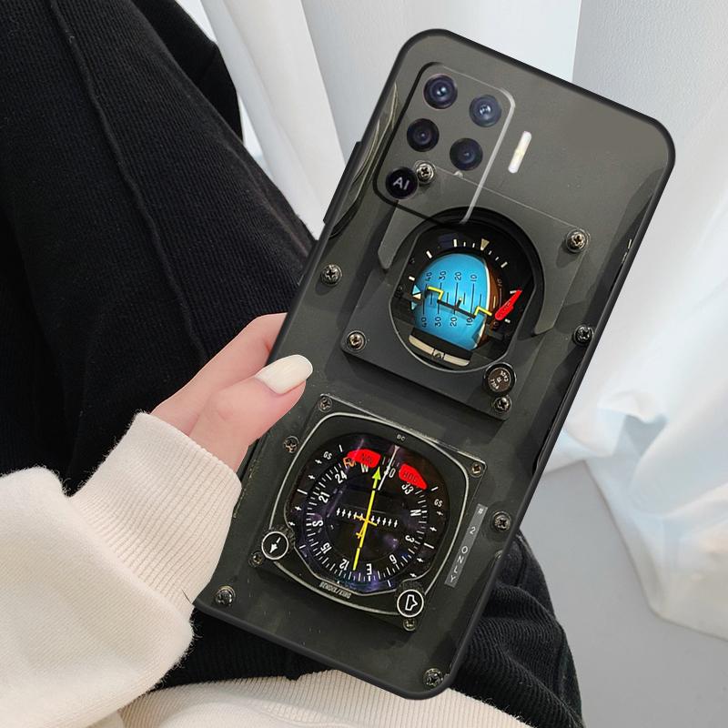 Aviation Aeroplane Pilot Cockpit Case For Oppo A54 A74 A94 A18 A57 A17 A77 A38 A58 A78 A98 A80 A60 A40 A96 A76 A16 A15 A5 Pro