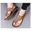 Fashion Fashion Casual Flat Outdoor Beach Men Sandals Summer Soft Sole Male Flip-flops Leather Lightweight Man Slippers Sandalias Hombre