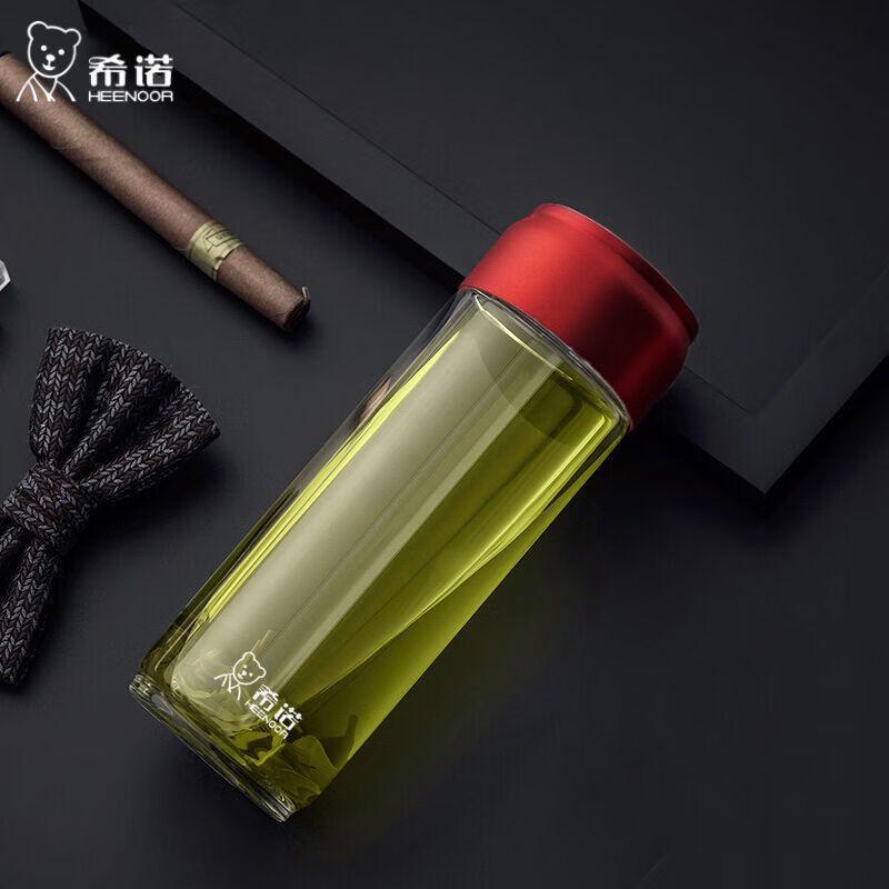 Sino Portable Borosilicate Glass Water Bottle with Handle 470ML