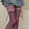 Women's Garter Belt Tights Patterned Fishnet Thigh High Stockings Tights High Waist Pantyhose Suspender Pantyhose Gifts