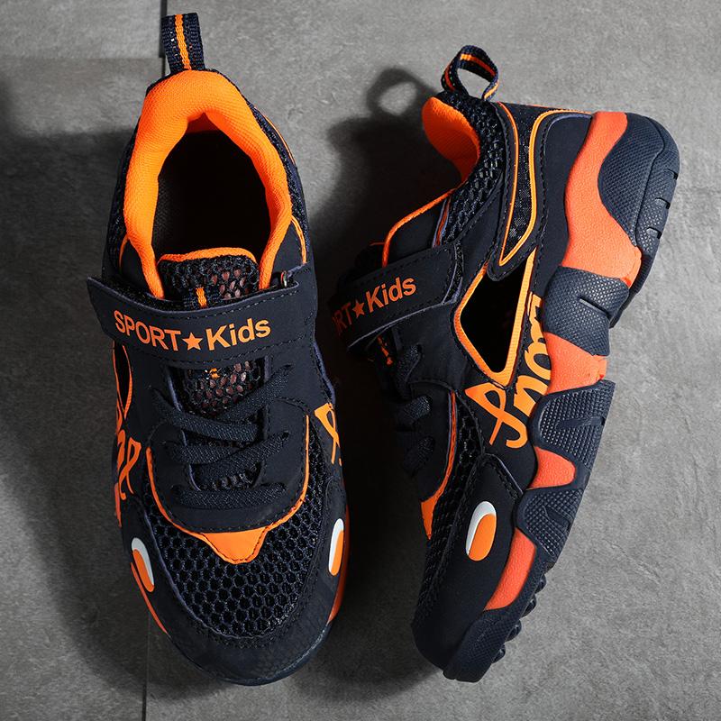 Dziecięce buty sportowe i rekreacyjne w dużych rozmiarach, oddychające, z pojedynczą siateczką i rzepem, sandały na co dzień, rozmiar 28-40