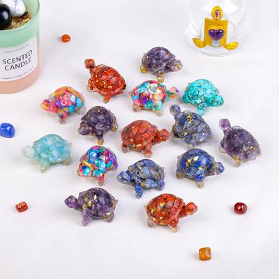 Kristallstein Schildkrötenstatue Reiki Schildkrötenfigur Amulett Fengshui Skulptur zur Heim- und Bürodekoration