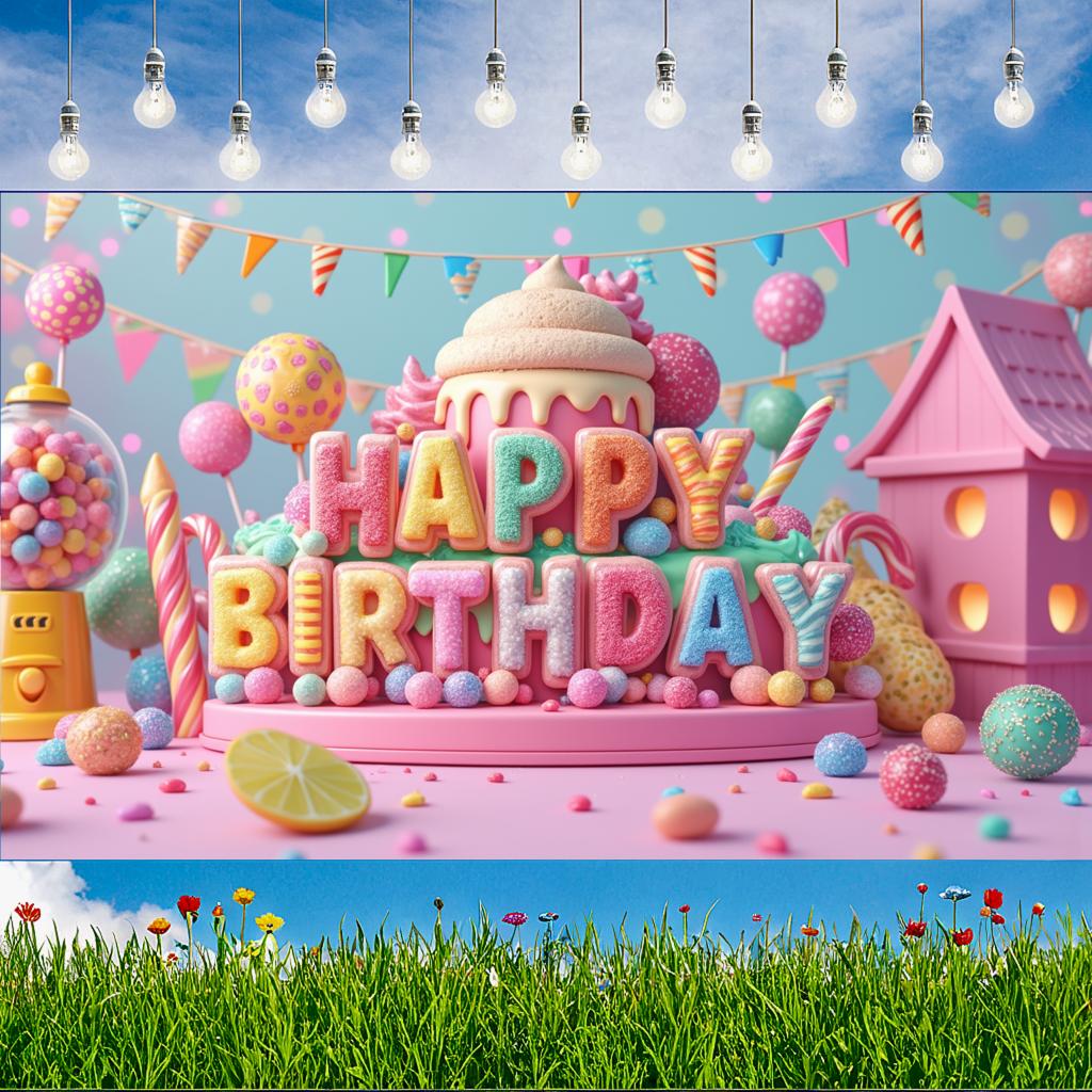 3D Letters Party Decoration Celebration Banner Event Banner for Party Celebration Candy Party